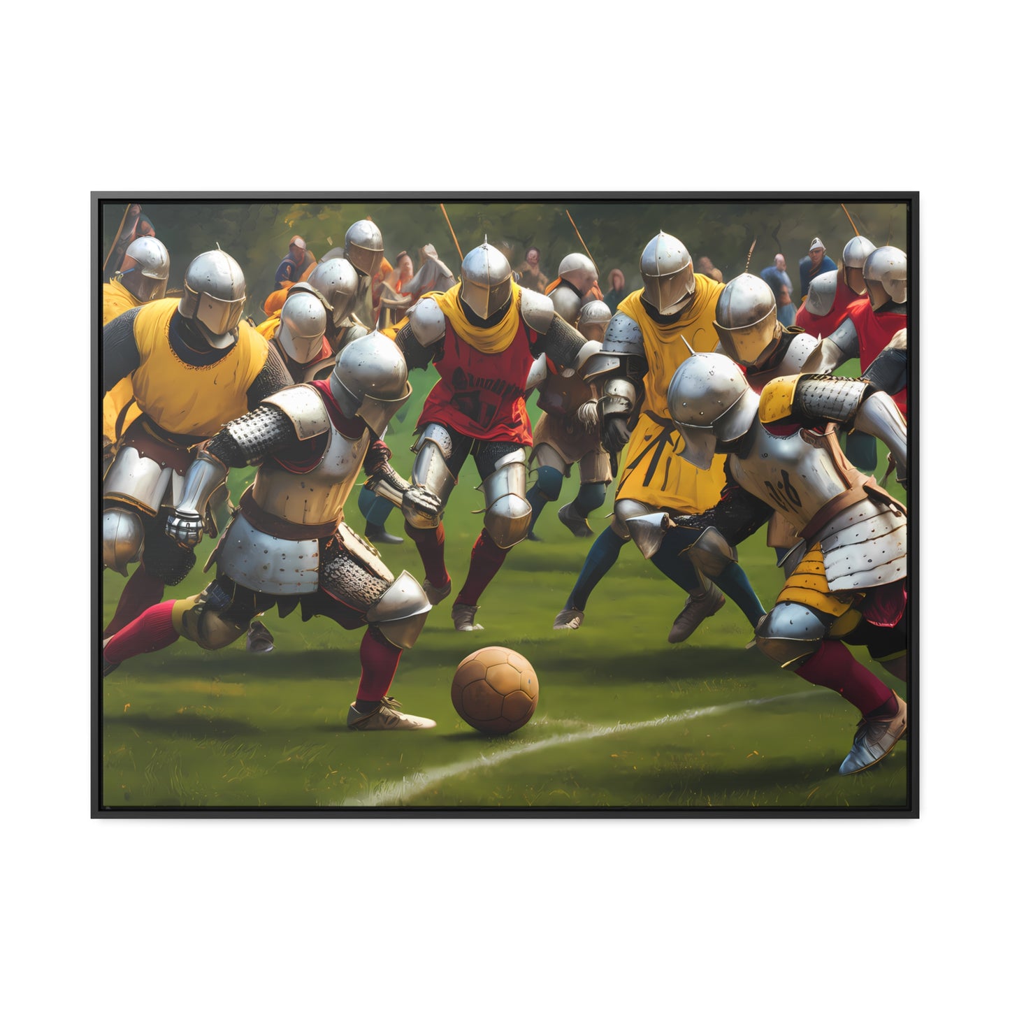 Medieval Football Battle - Gallery Canvas Wraps, Horizontal Frame
