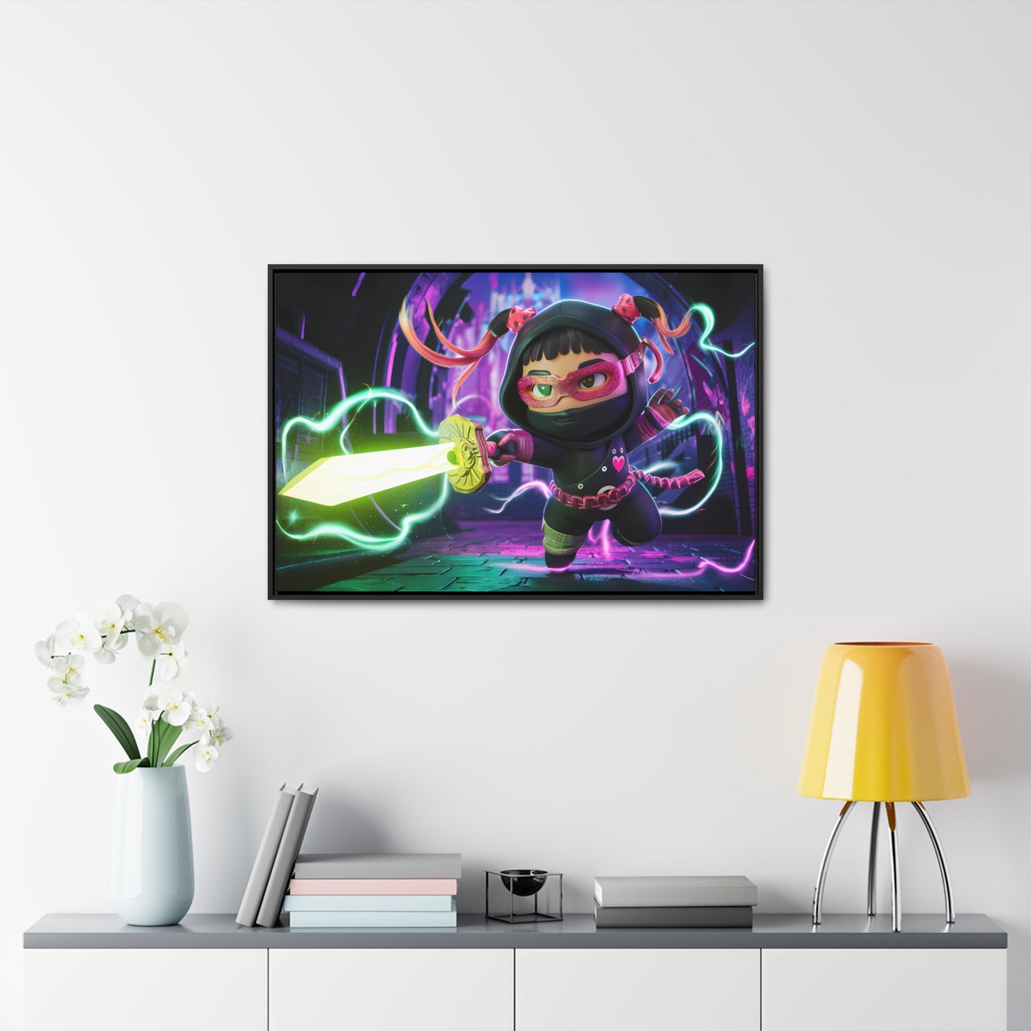 Neon Ninja Unleashed - Gallery Canvas Wraps, Horizontal Frame