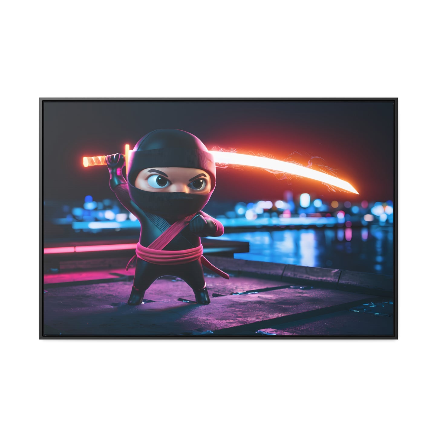 Neon Ninja Showdown - Gallery Canvas Wraps, Horizontal Frame
