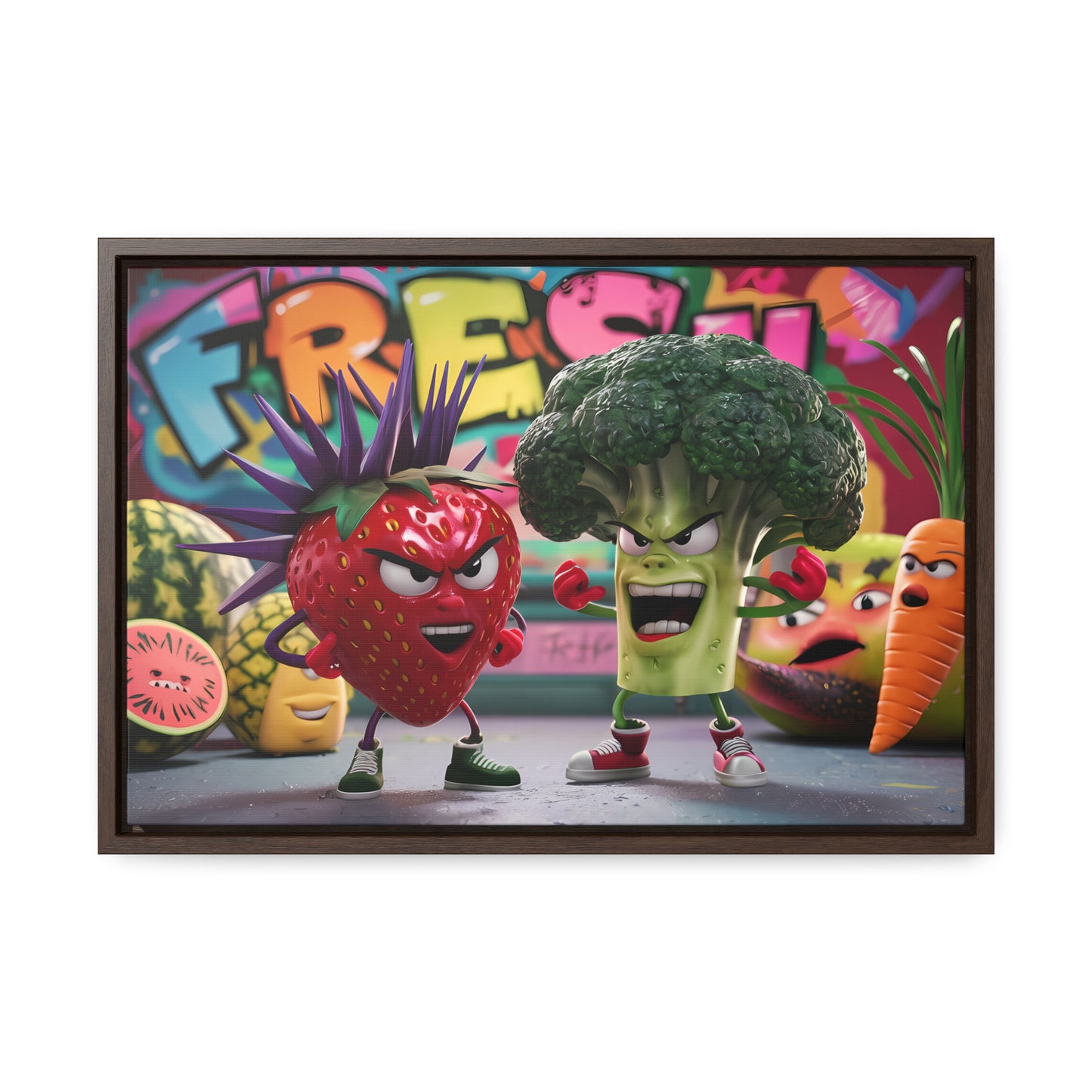 "Fresh Fight: Battle of the Bites" - Gallery Canvas Wraps, Horizontal Frame