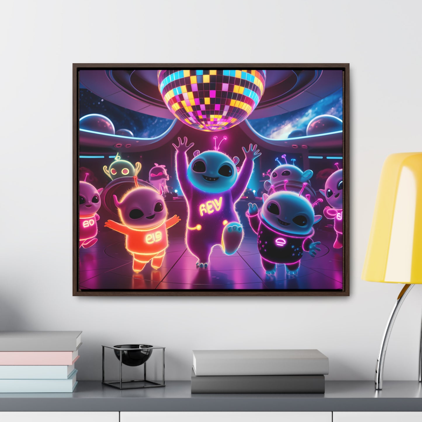 Intergalactic Neon Dance Party - Gallery Canvas Wraps, Horizontal Frame