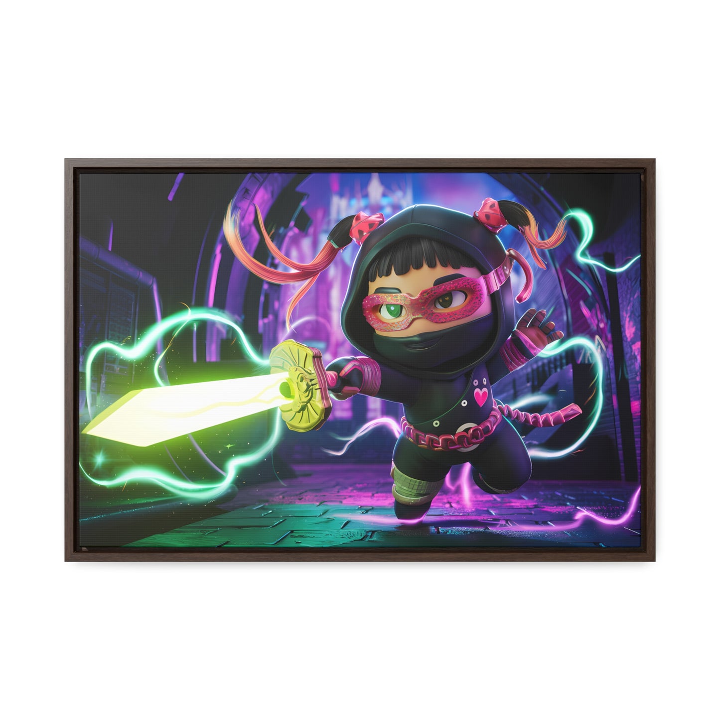 Neon Ninja Unleashed - Gallery Canvas Wraps, Horizontal Frame