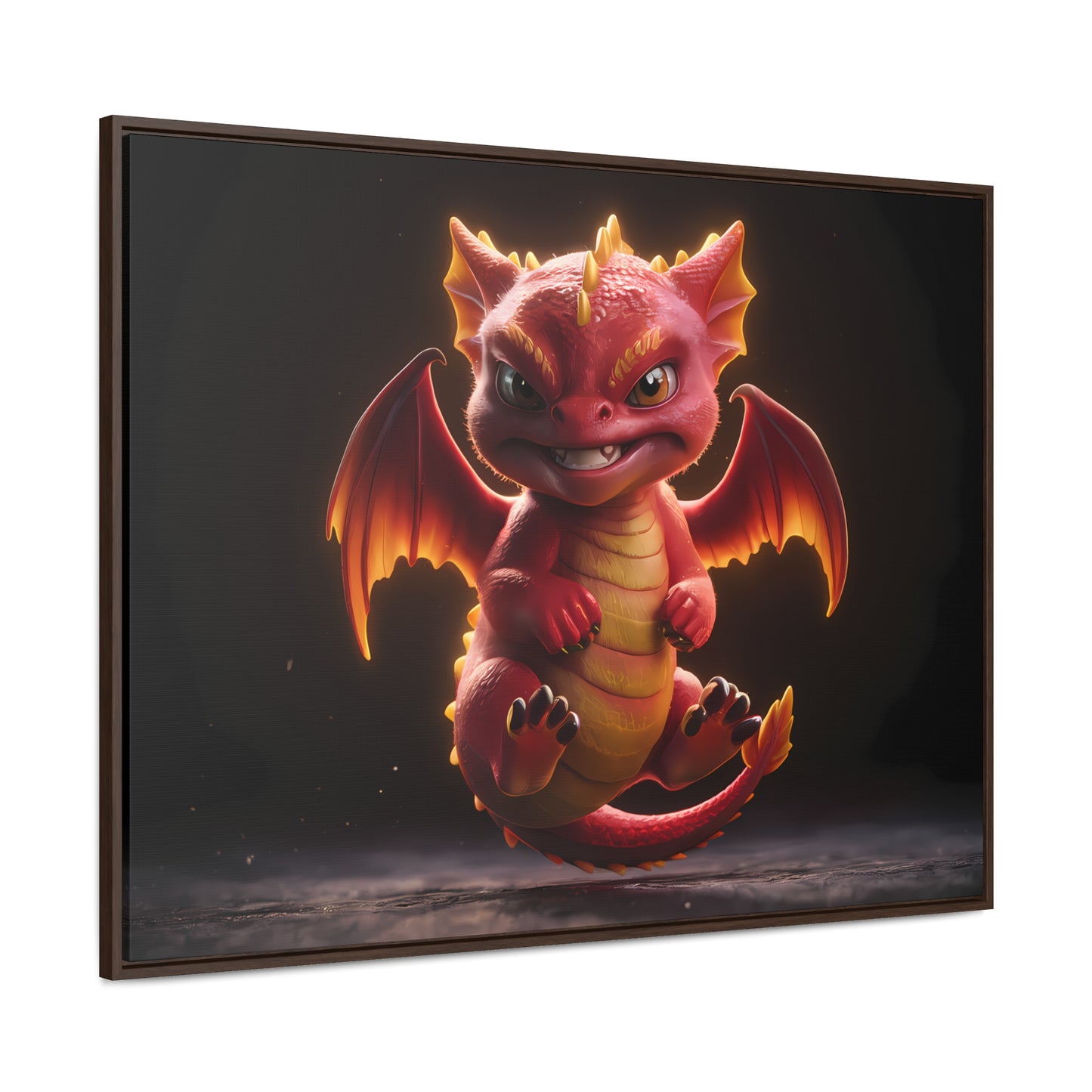 "Fiery Little Guardian" - Gallery Canvas Wraps, Horizontal Frame
