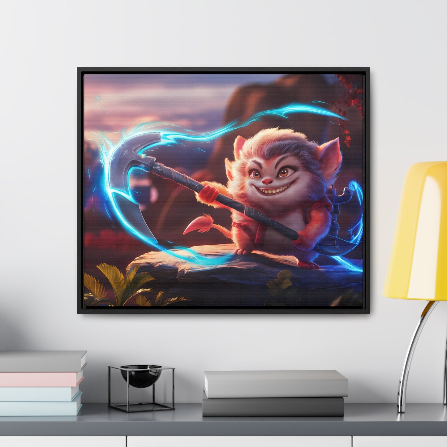 "Glowblade Guardian" - Gallery Canvas Wraps, Horizontal Frame