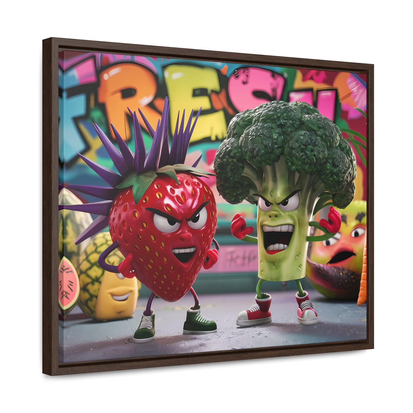"Fresh Fight: Battle of the Bites" - Gallery Canvas Wraps, Horizontal Frame