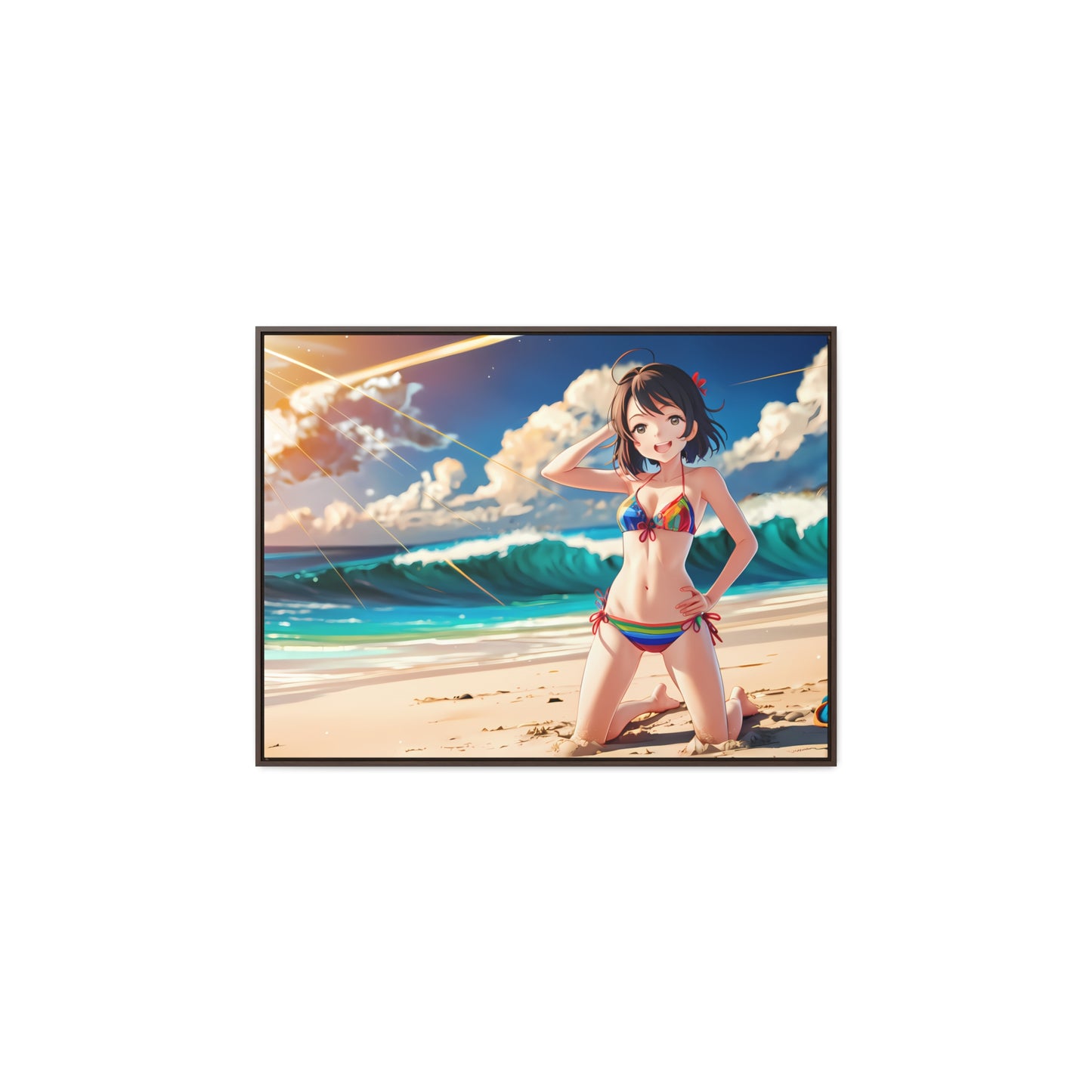 Sunlit Shores of Joy - Gallery Canvas Wraps, Horizontal Frame