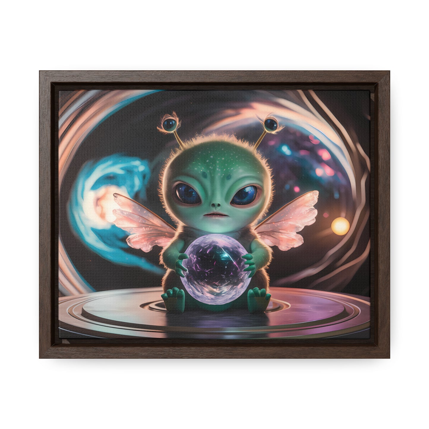 Guardian of the Cosmic Crystal - Gallery Canvas Wraps, Horizontal Frame