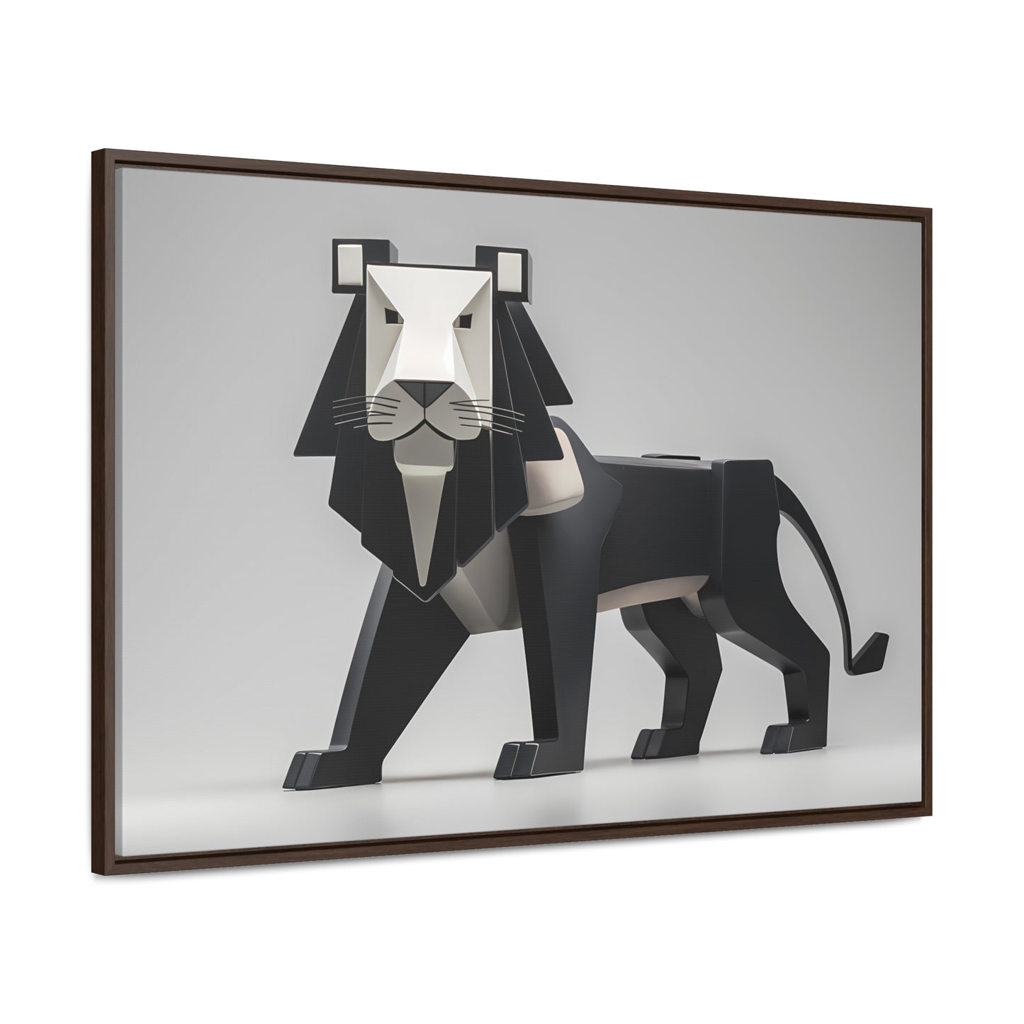 Regal Geometric Lion - Gallery Canvas Wraps, Horizontal Frame