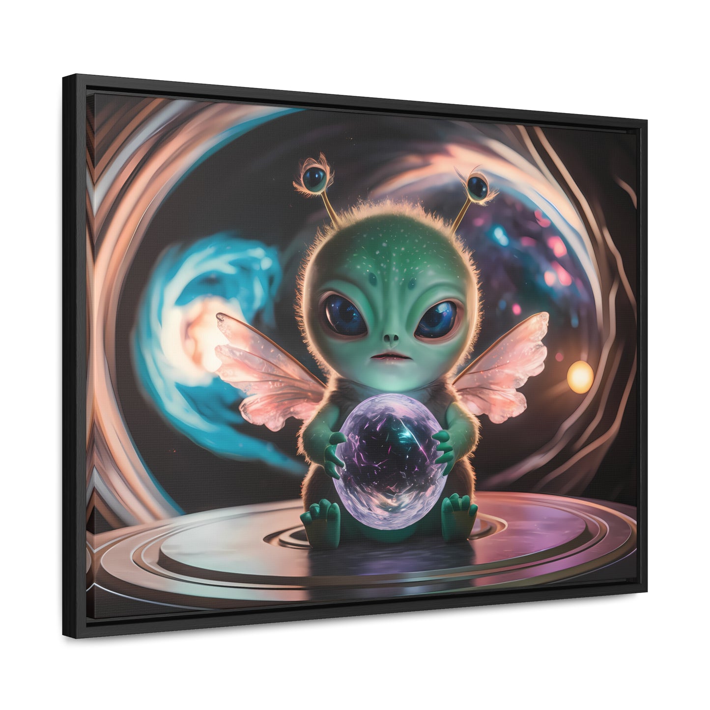 Guardian of the Cosmic Crystal - Gallery Canvas Wraps, Horizontal Frame