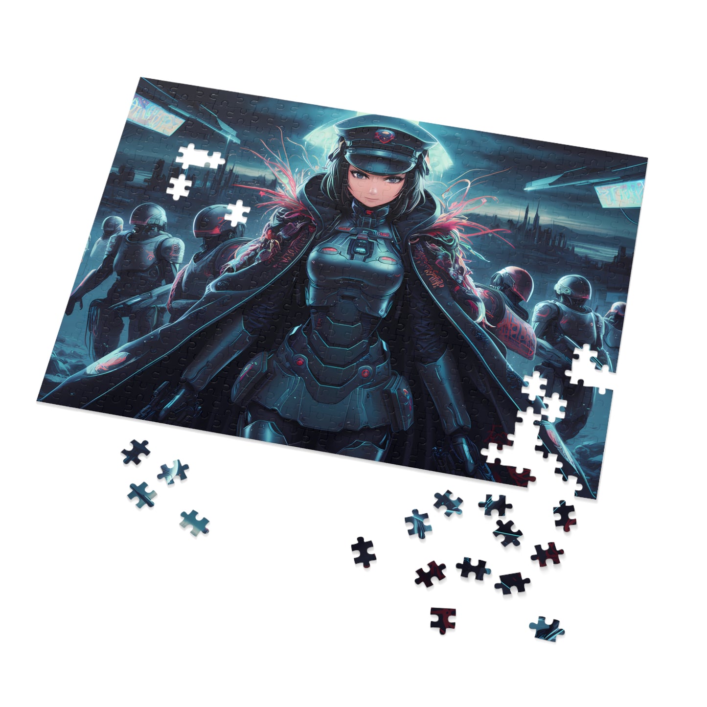 Enforcer of the Neon Dystopia - Jigsaw Puzzle (30, 110, 252, 500,1000-Piece)