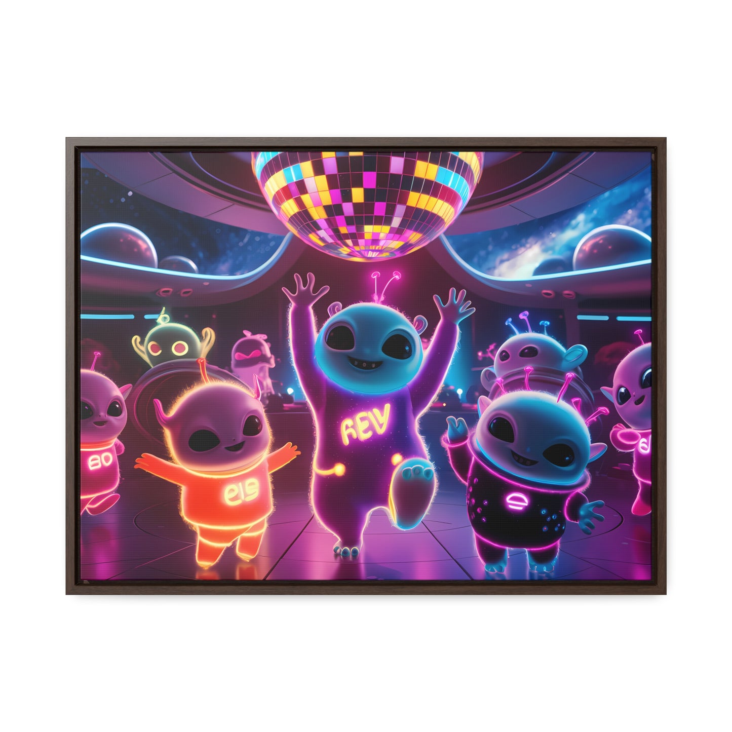 Intergalactic Neon Dance Party - Gallery Canvas Wraps, Horizontal Frame