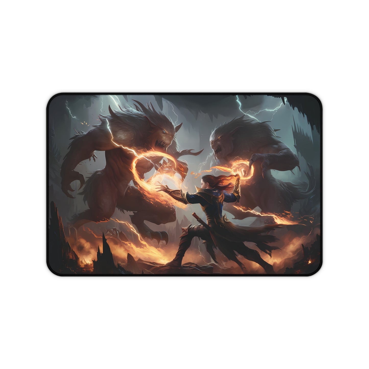 Fighting Fire Mage - Desk Mat