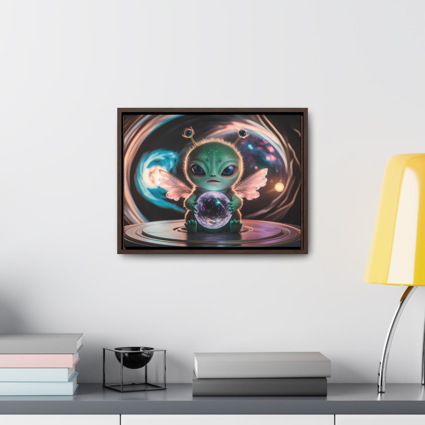 Guardian of the Cosmic Crystal - Gallery Canvas Wraps, Horizontal Frame
