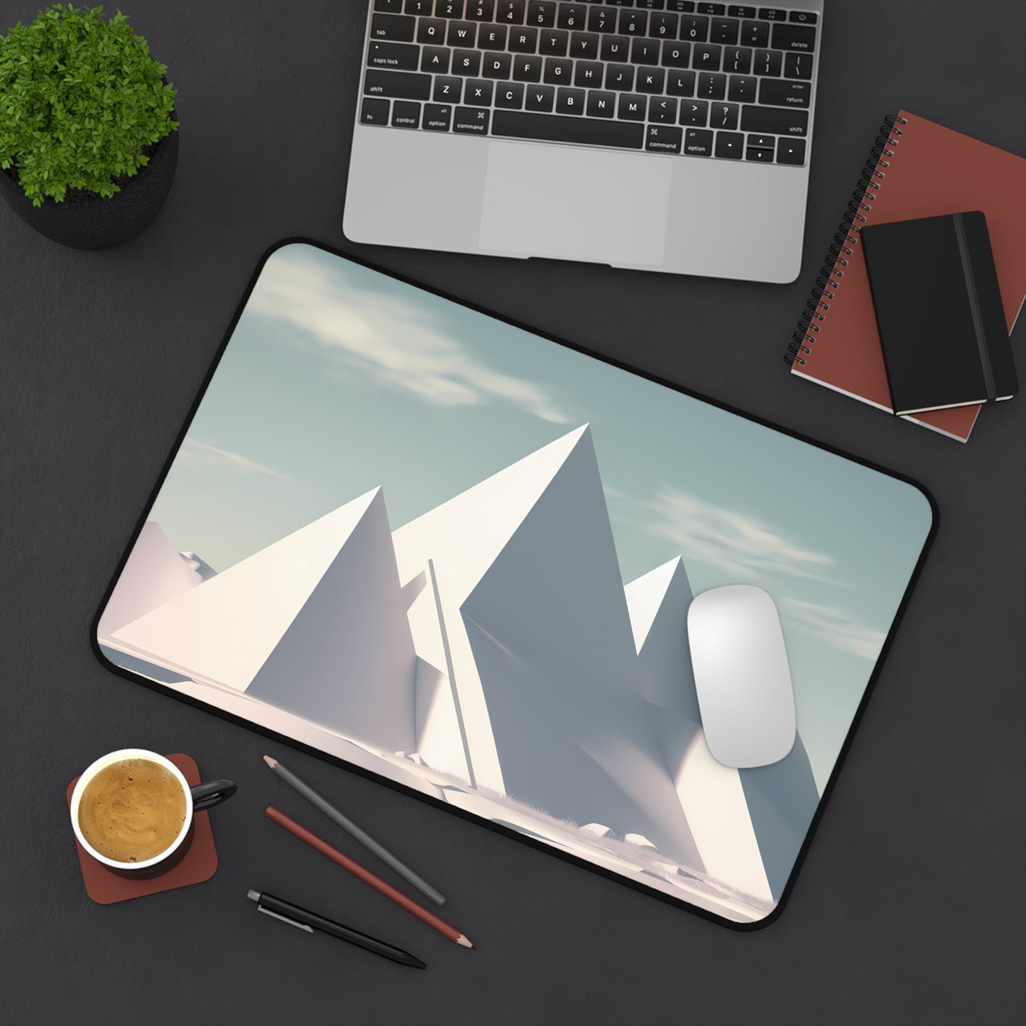 Pyramids of Snow - Desk Mat