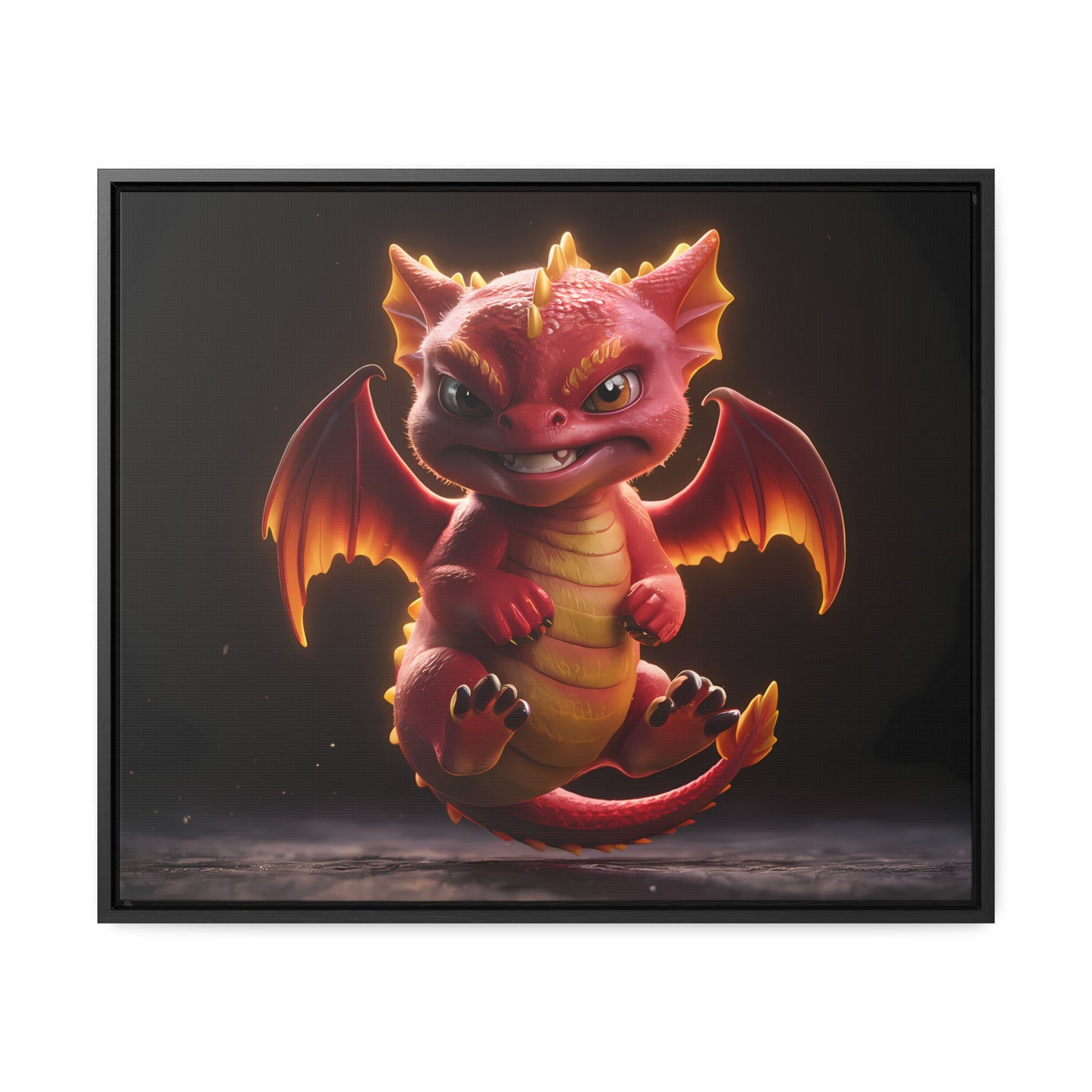 "Fiery Little Guardian" - Gallery Canvas Wraps, Horizontal Frame