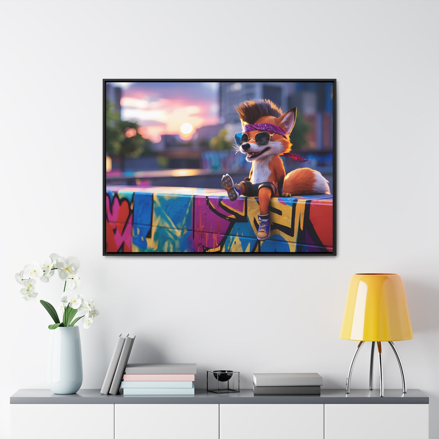 Urban Fox Vibes - Gallery Canvas Wraps, Horizontal Frame