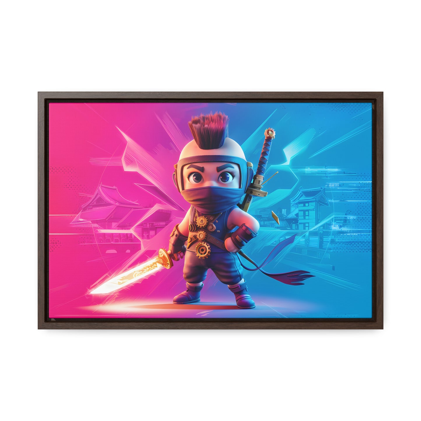 Neon Ninja Showdown - Gallery Canvas Wraps, Horizontal Frame