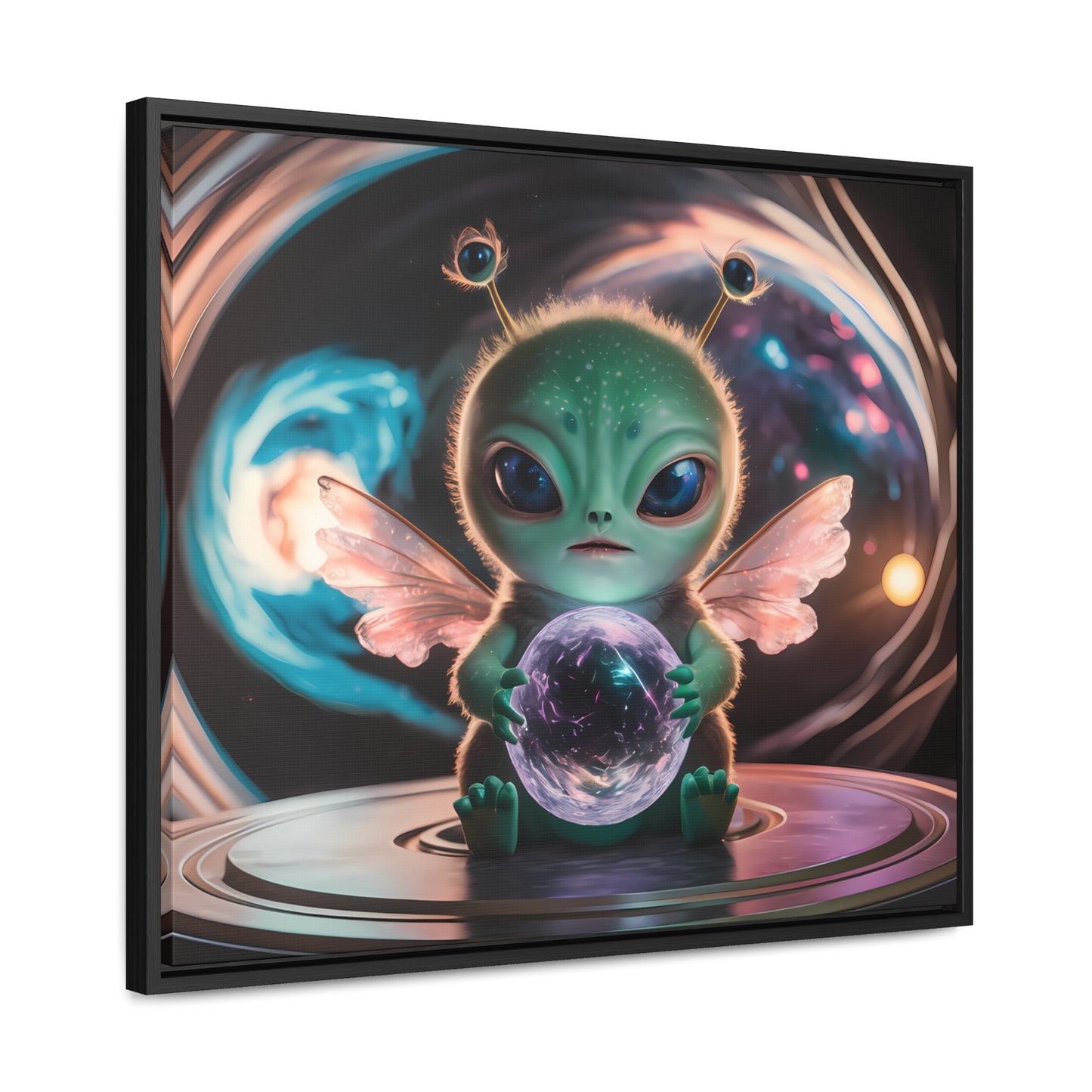 Guardian of the Cosmic Crystal - Gallery Canvas Wraps, Horizontal Frame