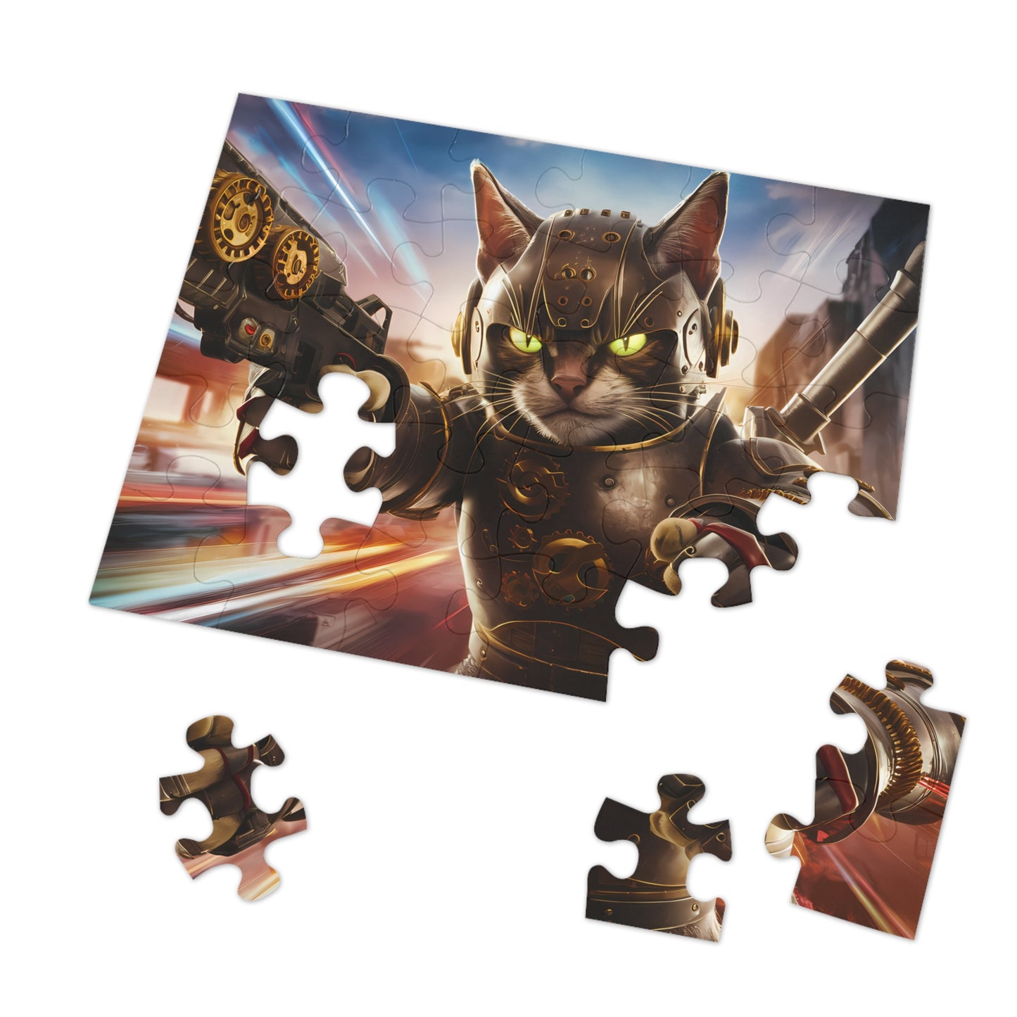 Cyber Feline Enforcer - Jigsaw Puzzle (30, 110, 252, 500,1000-Piece)