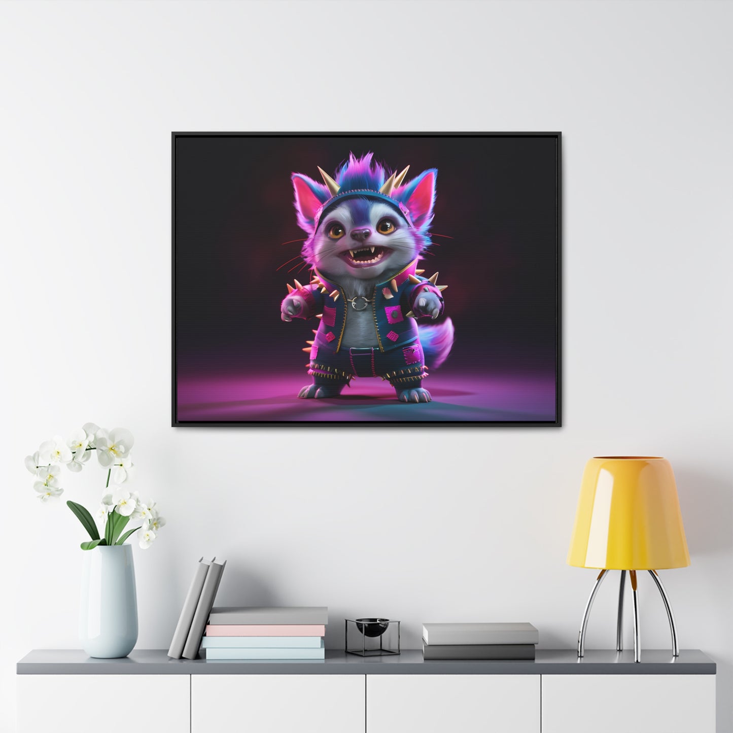 Punk Feline Fury - Gallery Canvas Wraps, Horizontal Frame