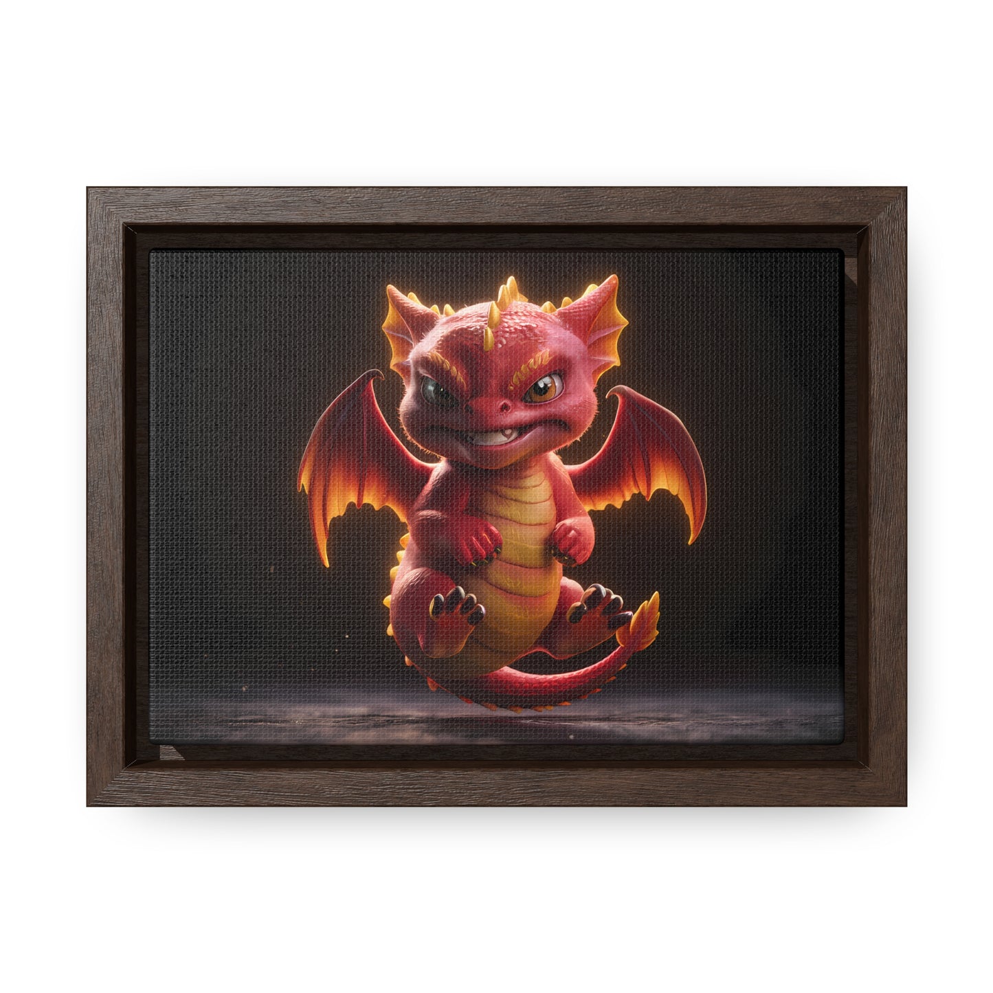 "Fiery Little Guardian" - Gallery Canvas Wraps, Horizontal Frame