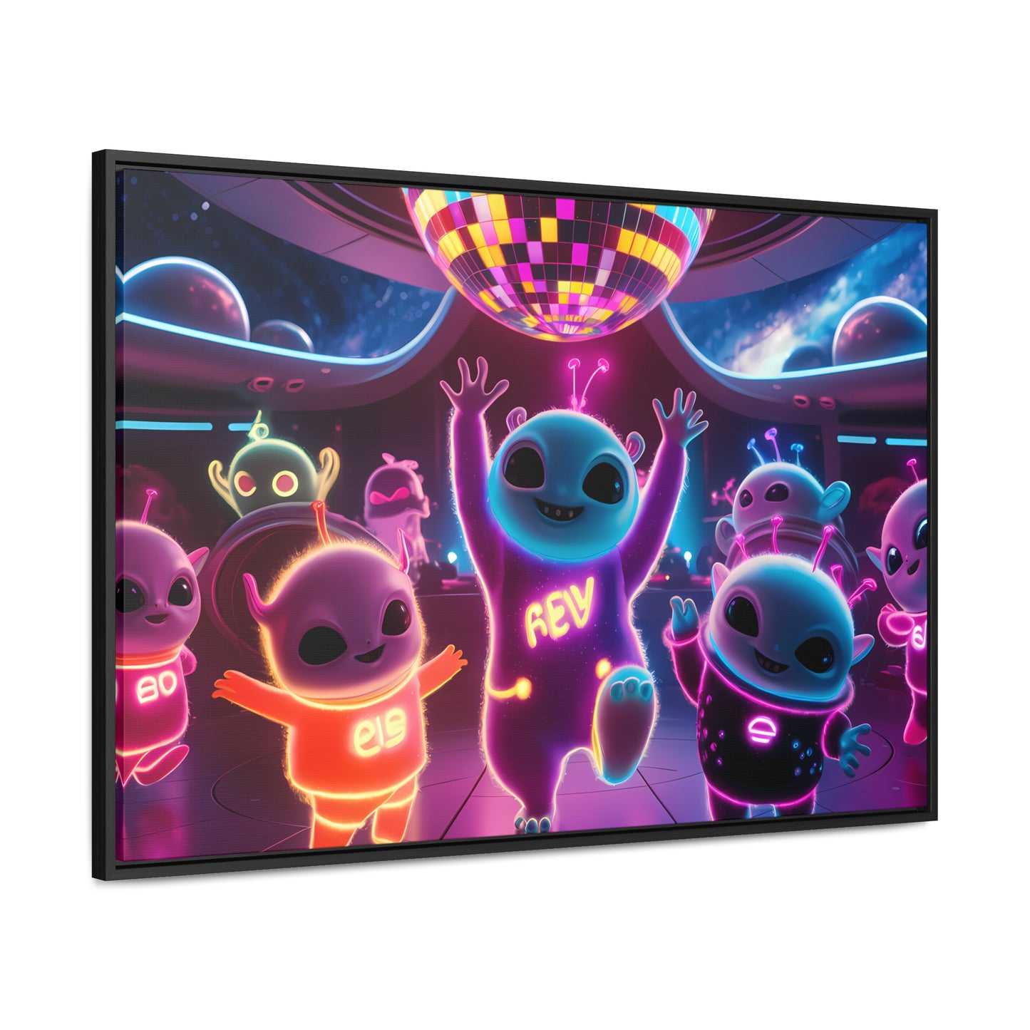 Intergalactic Neon Dance Party - Gallery Canvas Wraps, Horizontal Frame