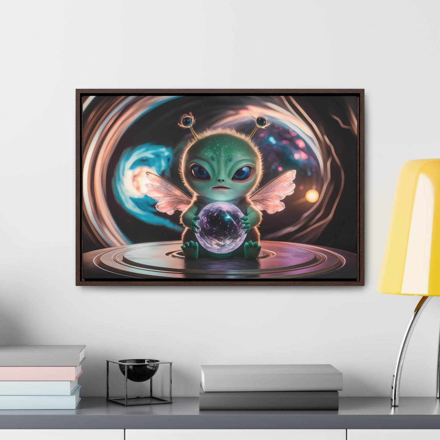 Guardian of the Cosmic Crystal - Gallery Canvas Wraps, Horizontal Frame