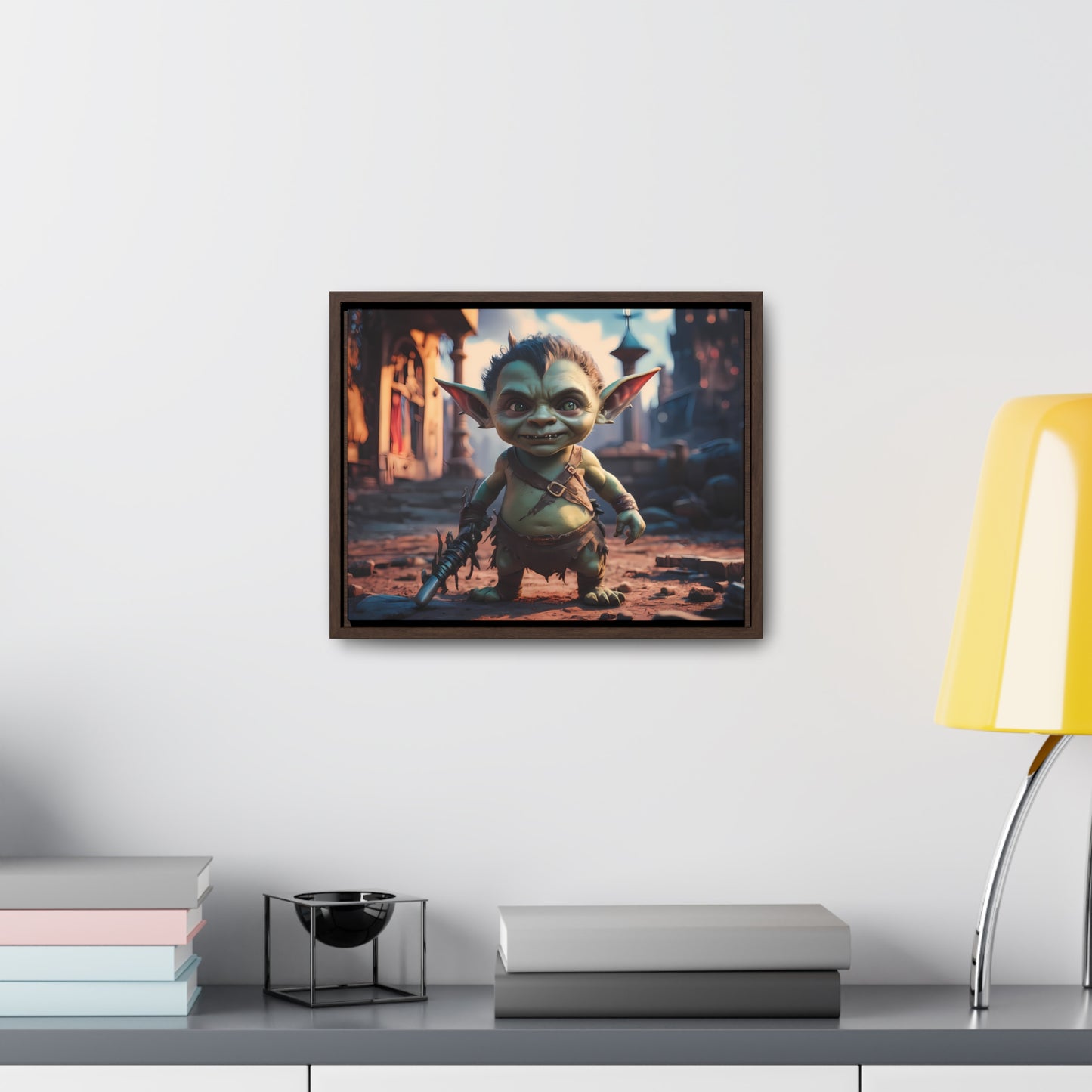 Goblin Warrior in the Ruined City - Gallery Canvas Wraps, Horizontal Frame