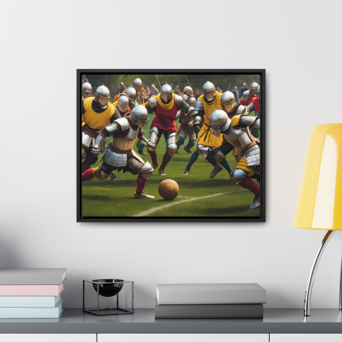 Medieval Football Battle - Gallery Canvas Wraps, Horizontal Frame