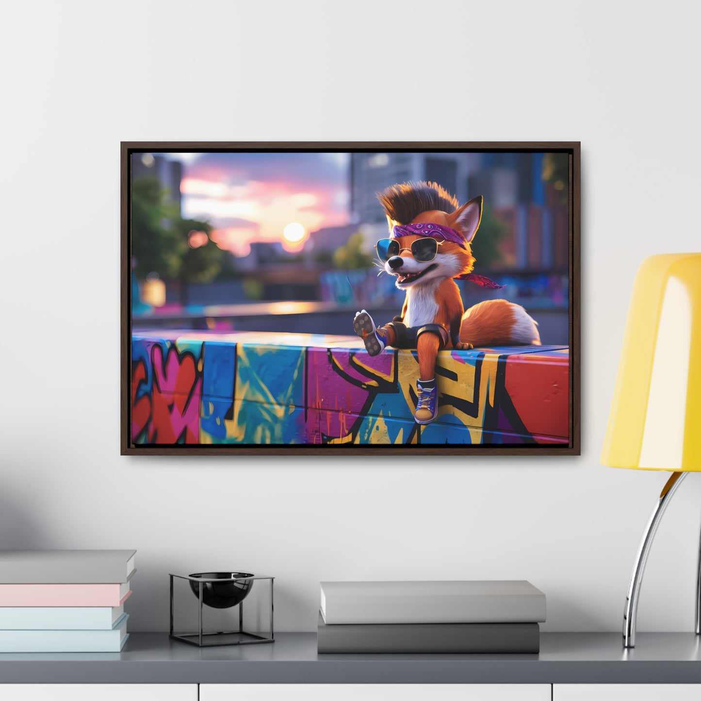 Urban Fox Vibes - Gallery Canvas Wraps, Horizontal Frame