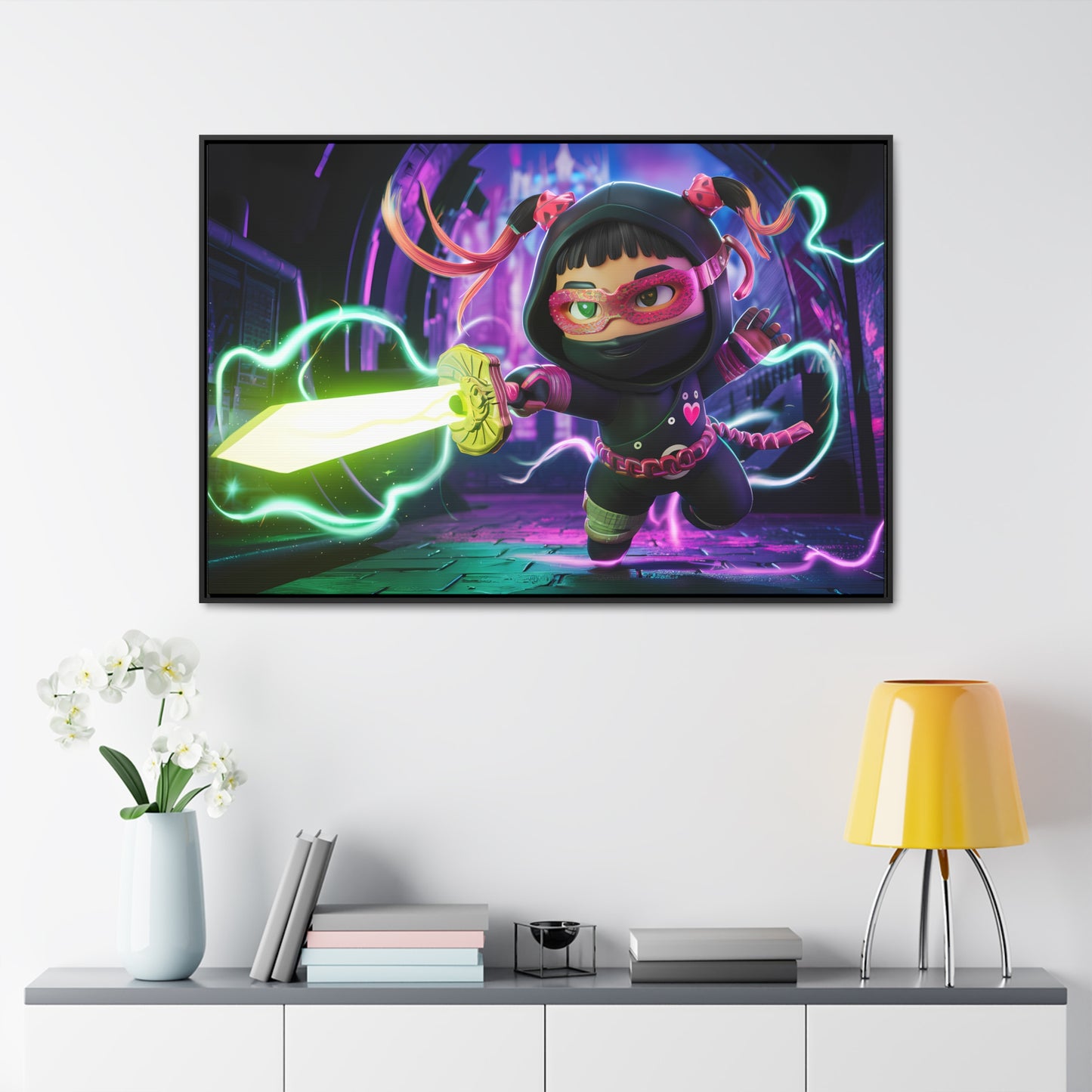 Neon Ninja Unleashed - Gallery Canvas Wraps, Horizontal Frame