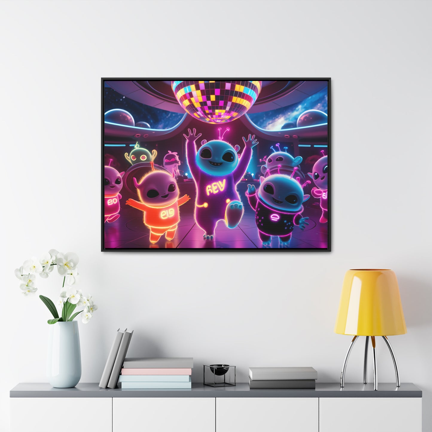 Intergalactic Neon Dance Party - Gallery Canvas Wraps, Horizontal Frame
