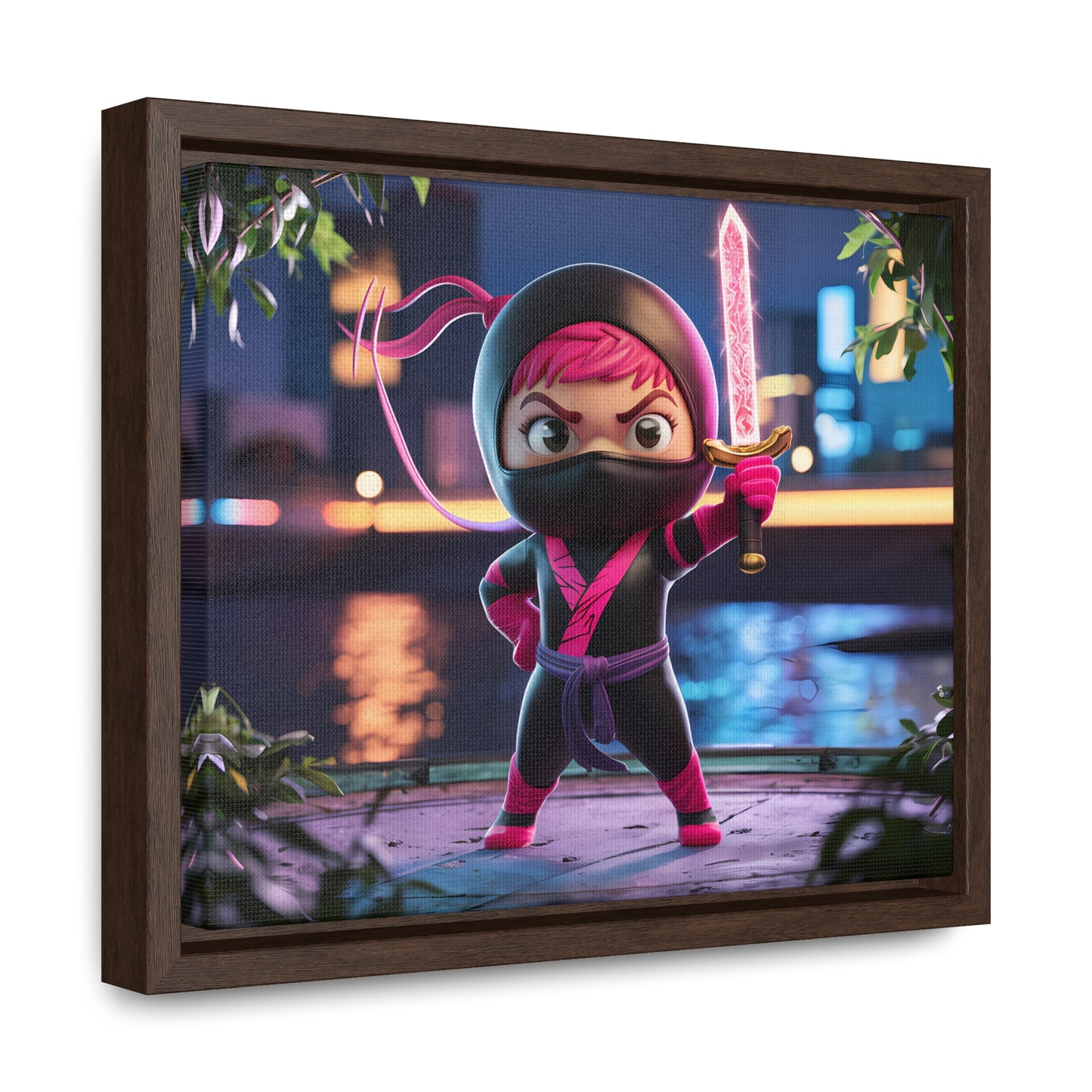 Blade of the Pink Ninja - Gallery Canvas Wraps, Horizontal Frame