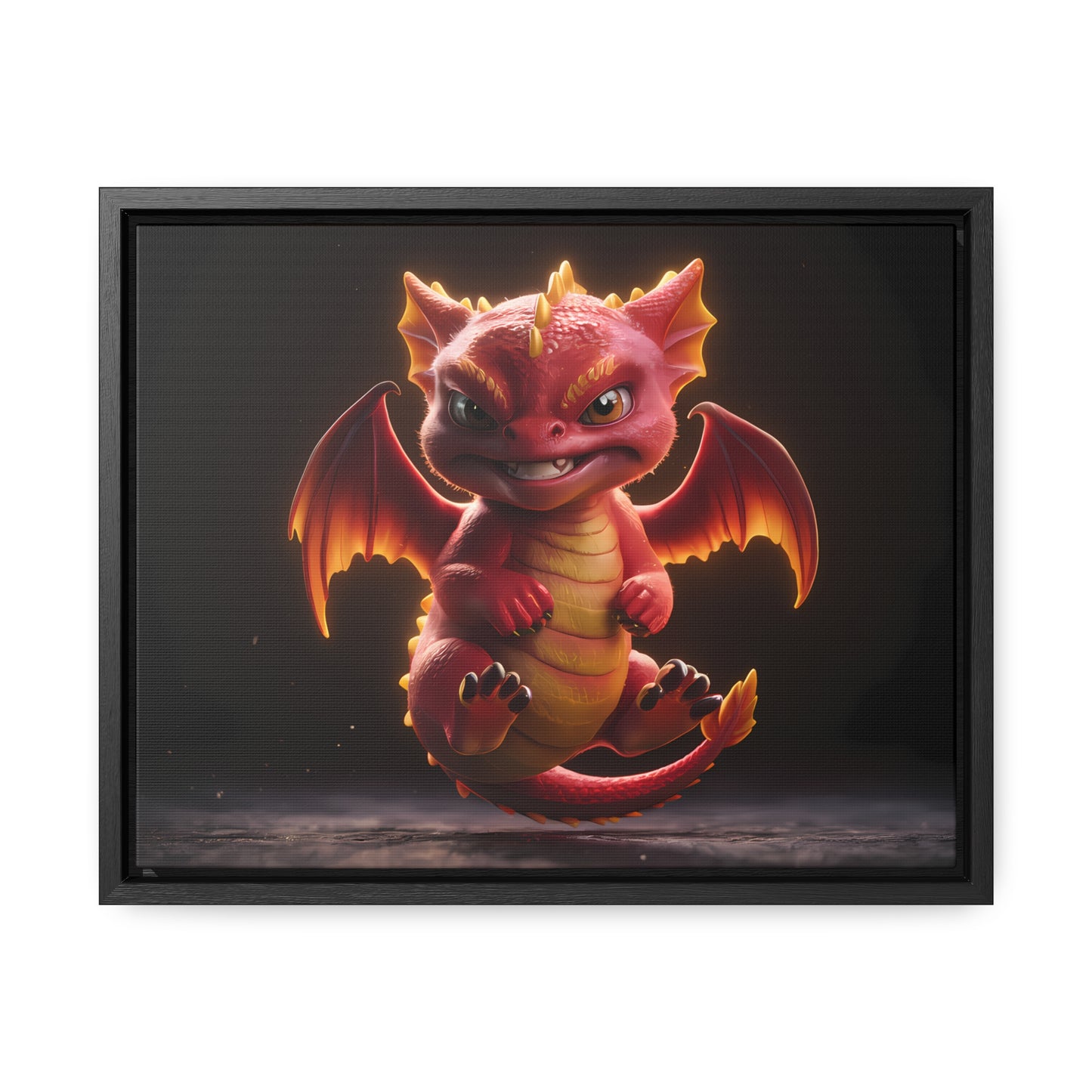 "Fiery Little Guardian" - Gallery Canvas Wraps, Horizontal Frame