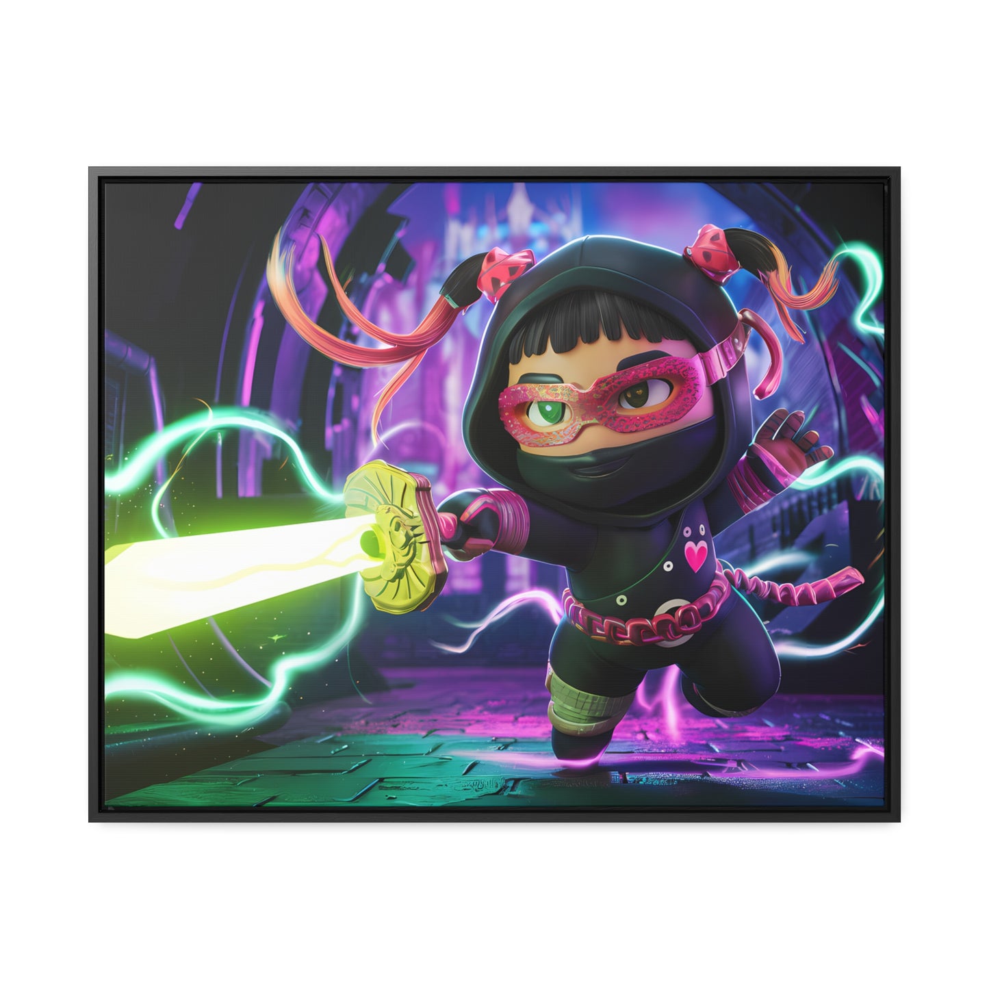 Neon Ninja Unleashed - Gallery Canvas Wraps, Horizontal Frame