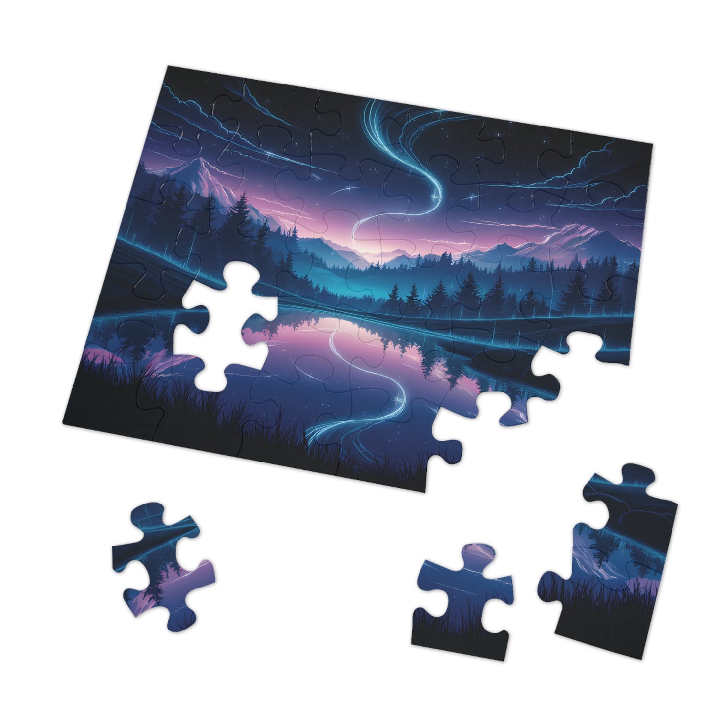 Dawn at magical Lake- Jigsaw Puzzle (30, 110, 252, 500,1000-Piece)