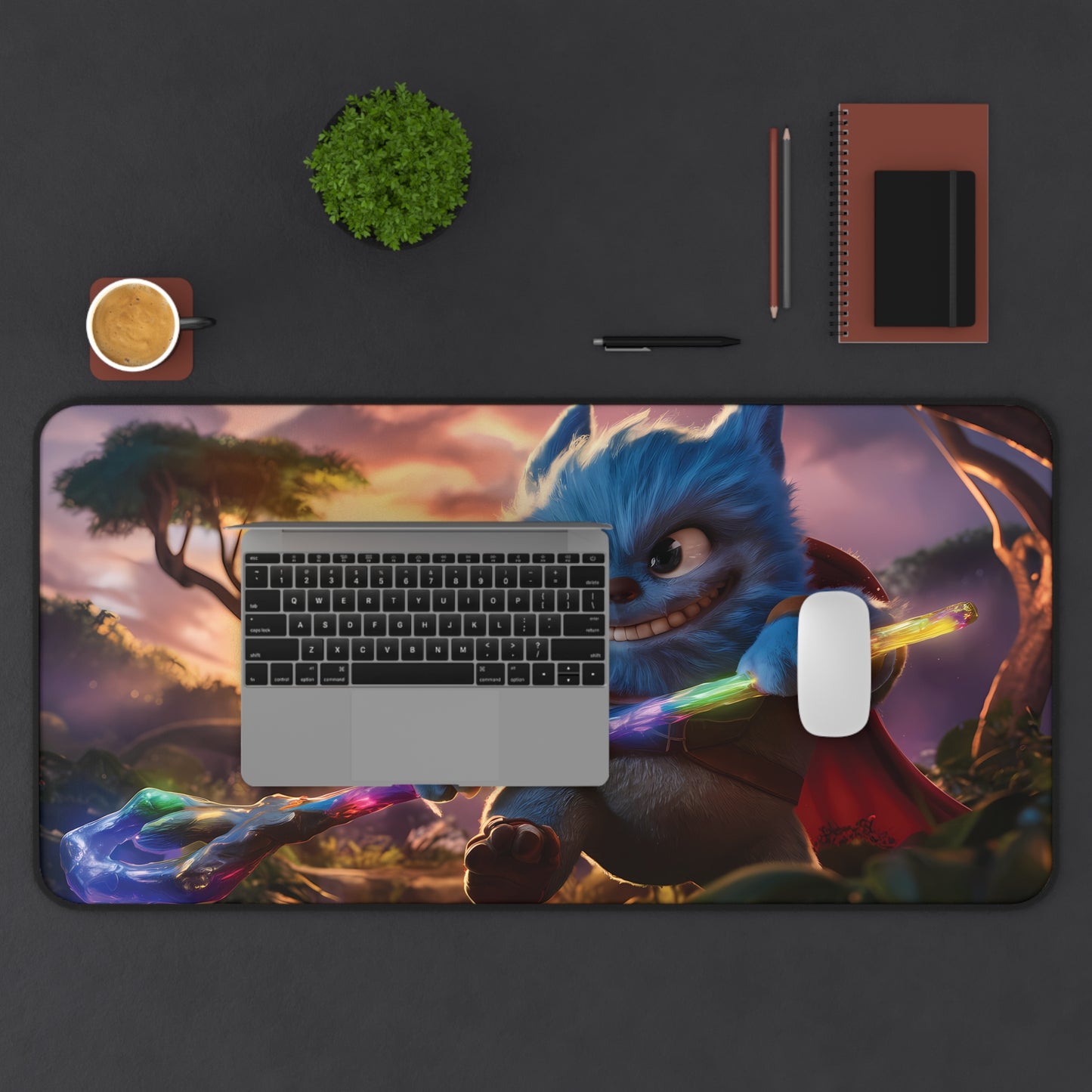Cute Alien Fire Mage - Desk Mat