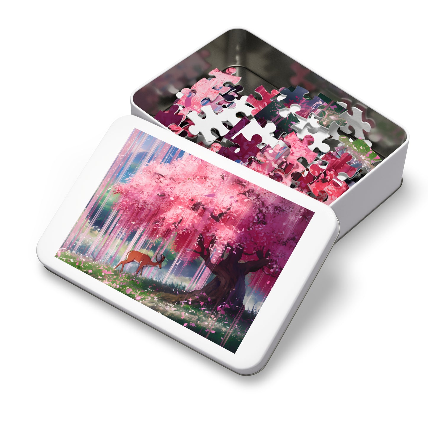 Serenity Under the Sakura Rain - Jigsaw Puzzle (30, 110, 252, 500,1000-Piece)