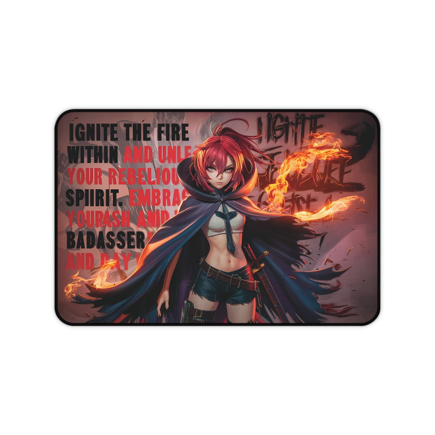 Female Fire Mage - Desk Mat