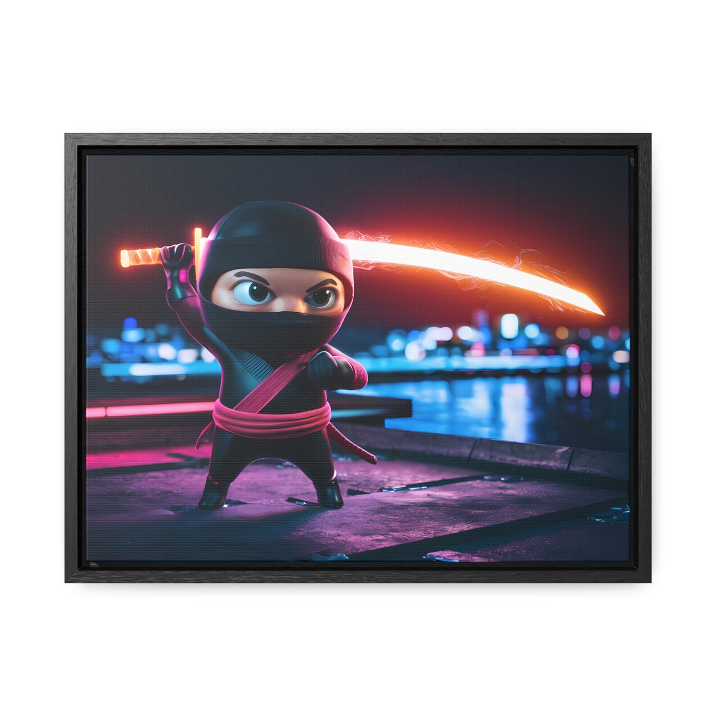 Neon Ninja Showdown - Gallery Canvas Wraps, Horizontal Frame