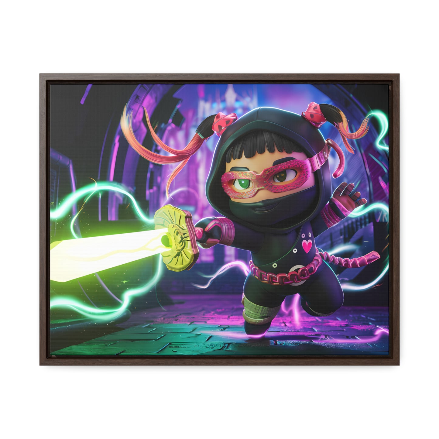 Neon Ninja Unleashed - Gallery Canvas Wraps, Horizontal Frame