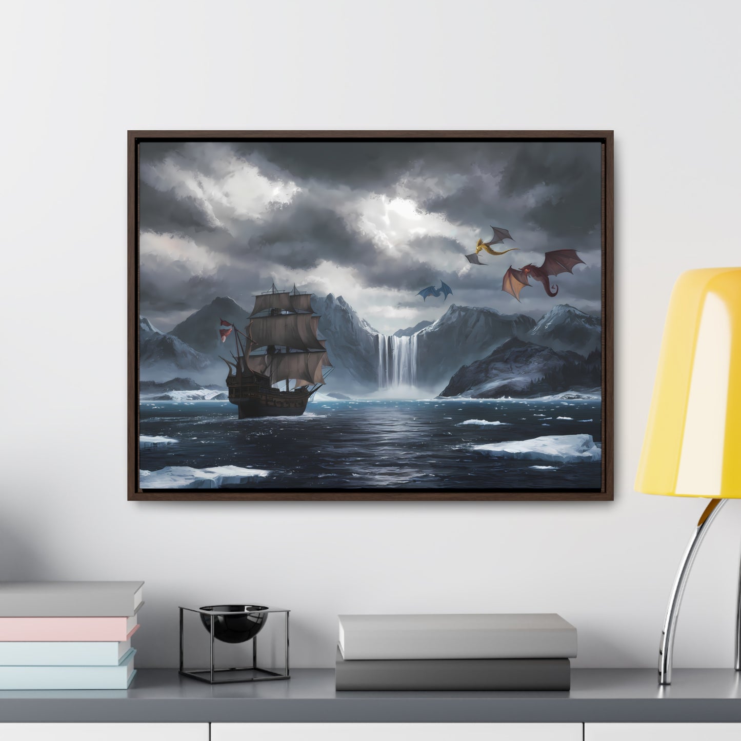 "The Voyage to Dragon's Fjord" - Gallery Canvas Wraps, Horizontal Frame