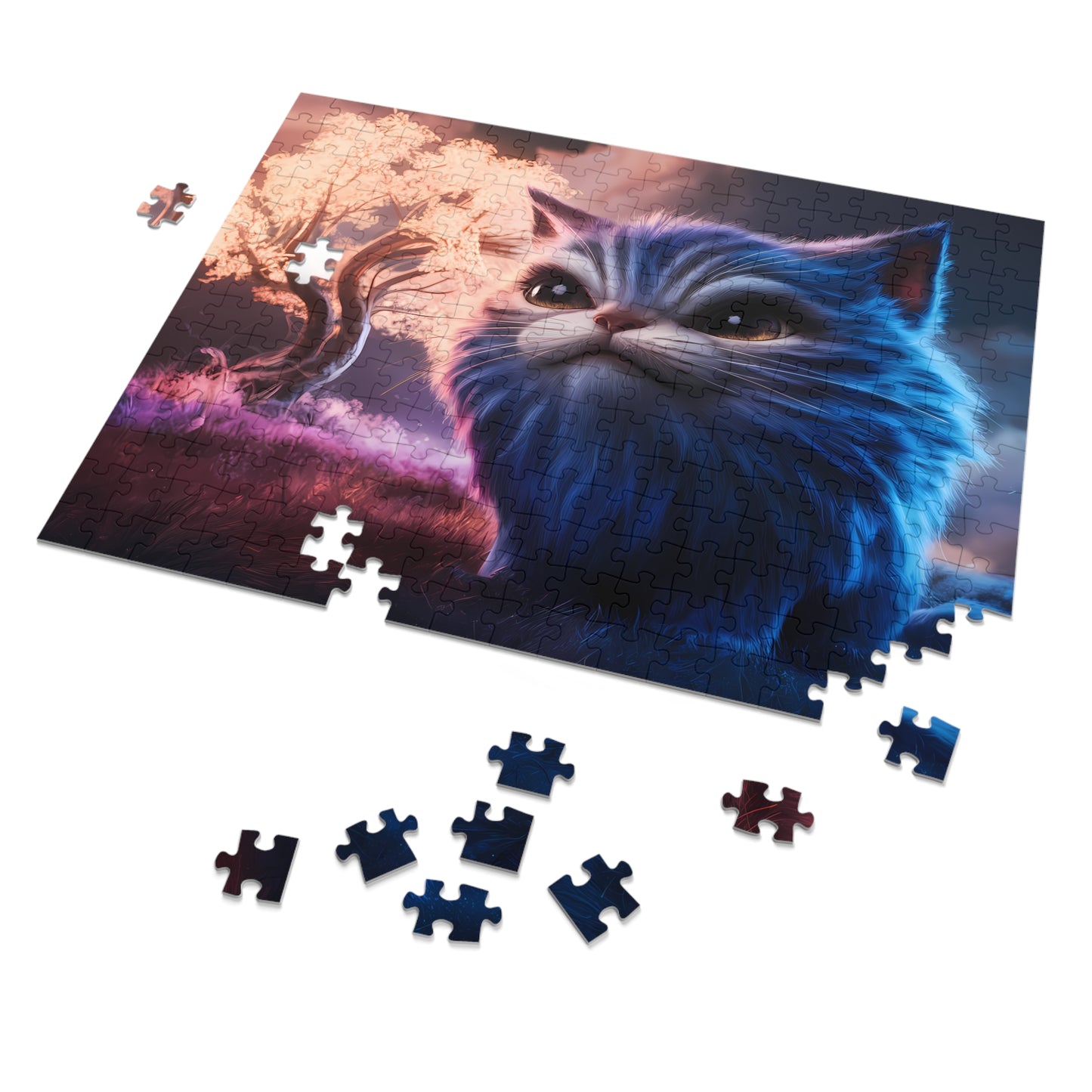 Ethereal Cat in a Mystical Landscape - Jigsaw Puzzle (30, 110, 252, 500,1000-Piece)