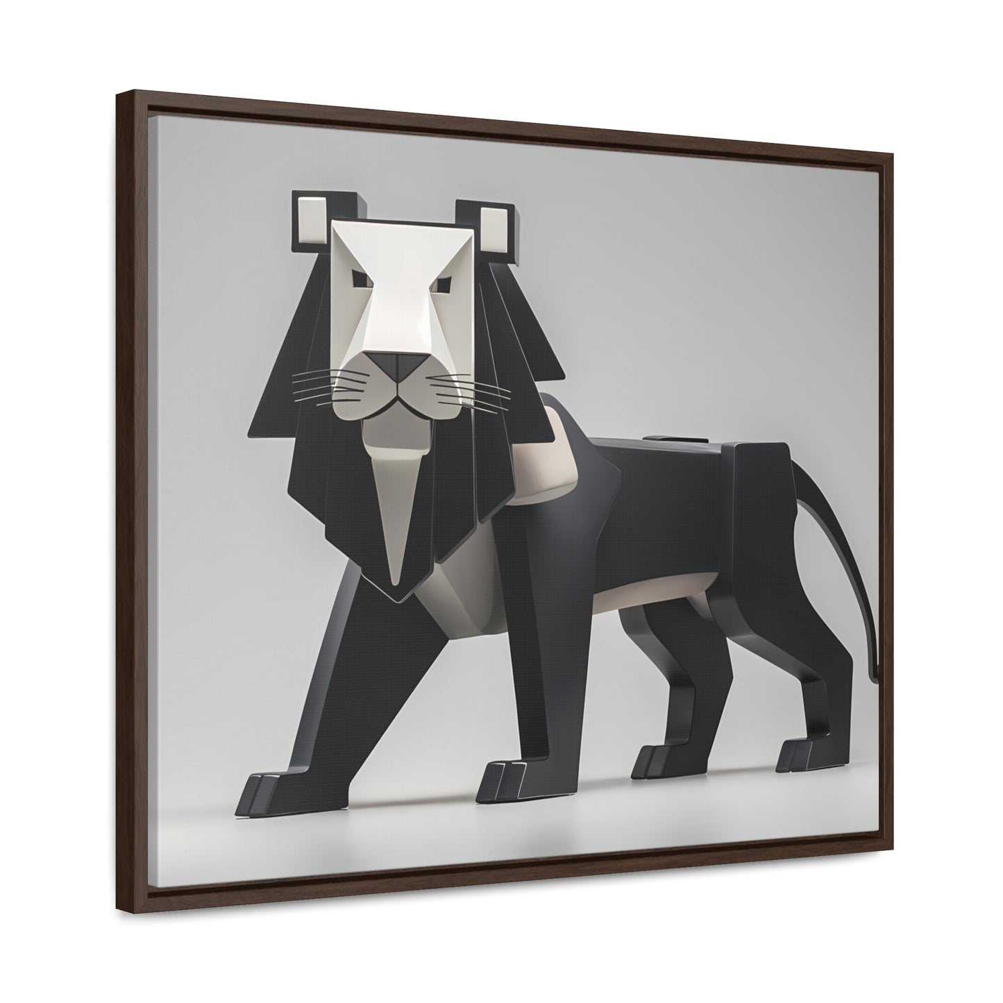 Regal Geometric Lion - Gallery Canvas Wraps, Horizontal Frame