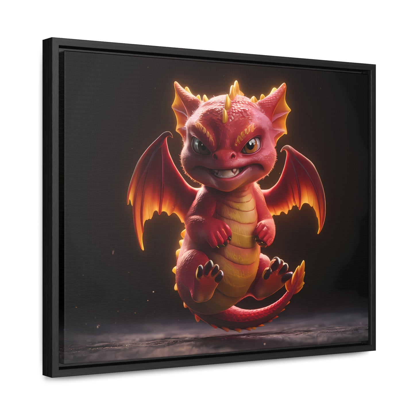 "Fiery Little Guardian" - Gallery Canvas Wraps, Horizontal Frame