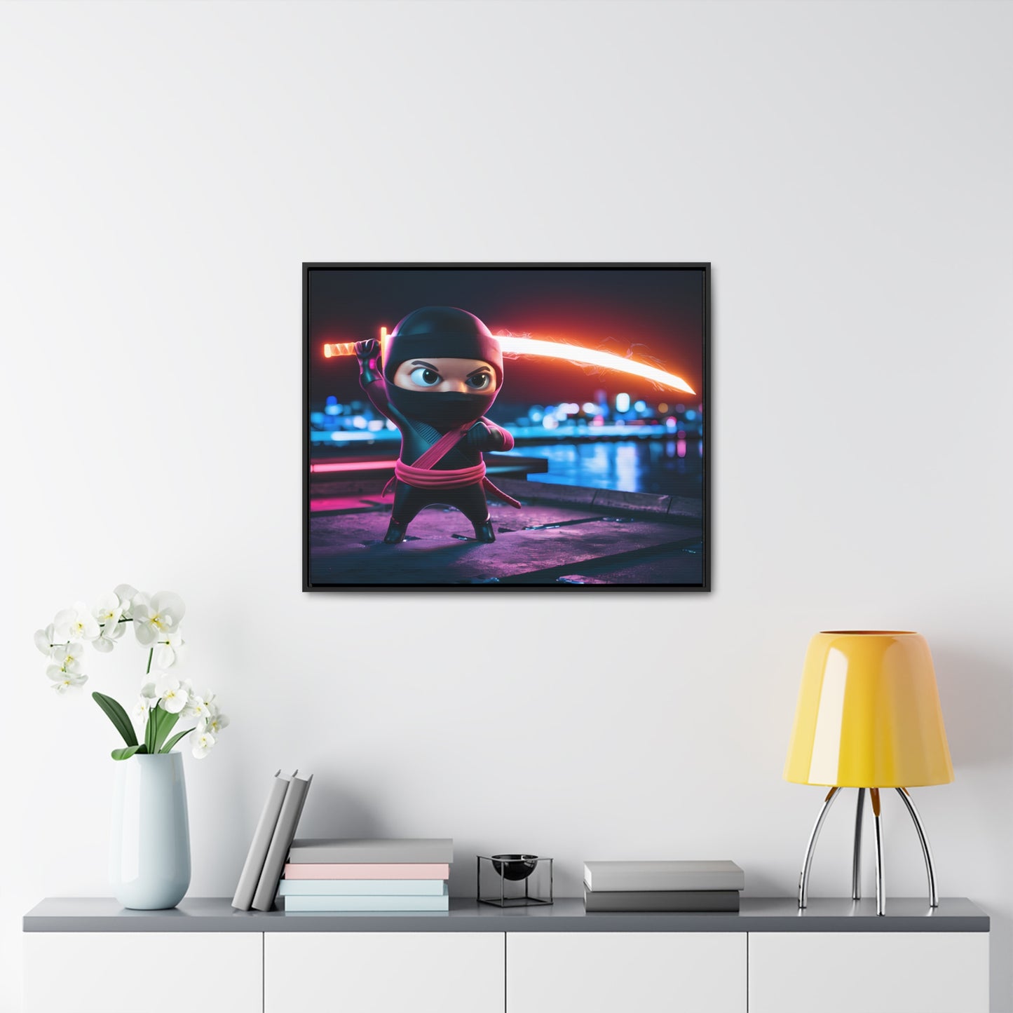 Neon Ninja Showdown - Gallery Canvas Wraps, Horizontal Frame