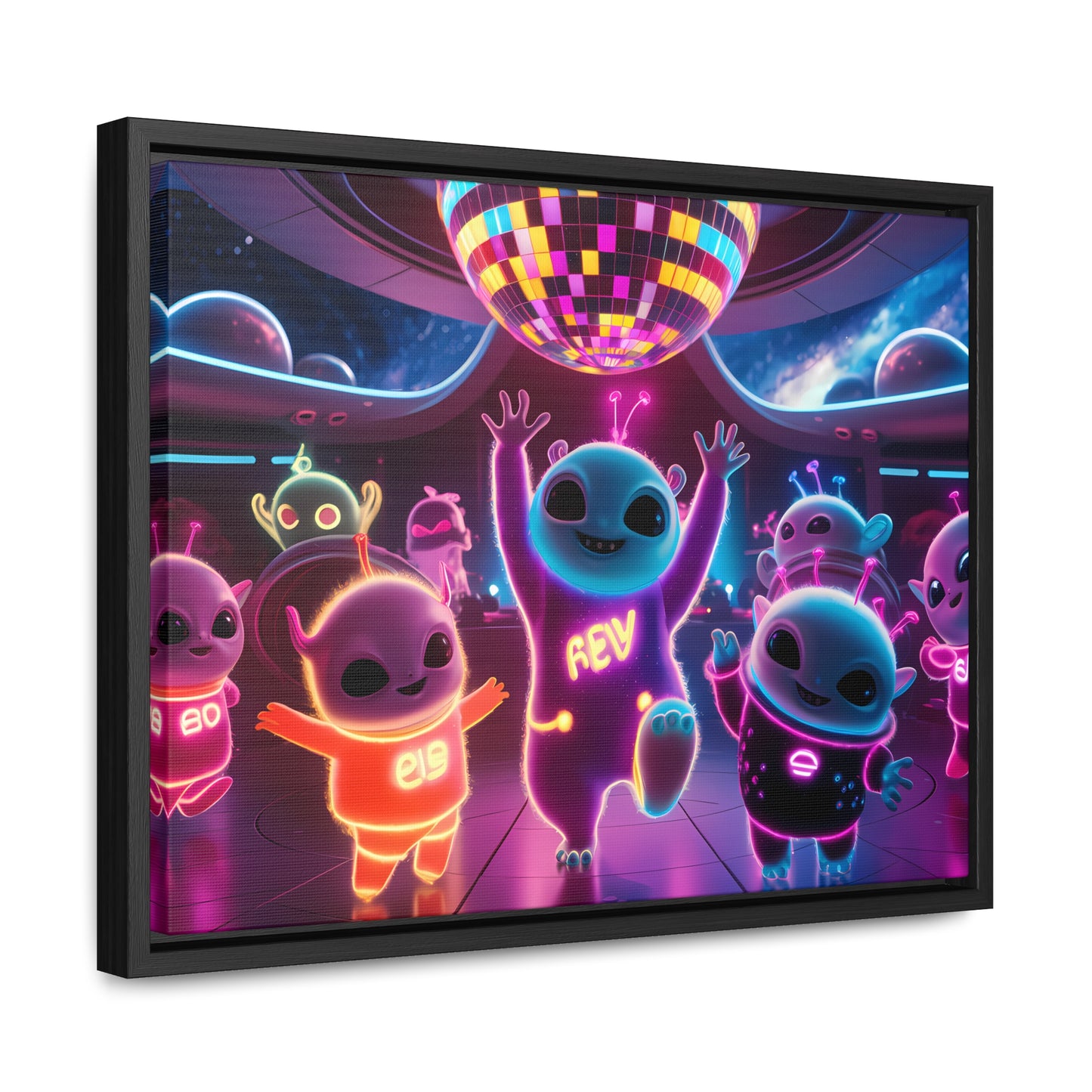 Intergalactic Neon Dance Party - Gallery Canvas Wraps, Horizontal Frame