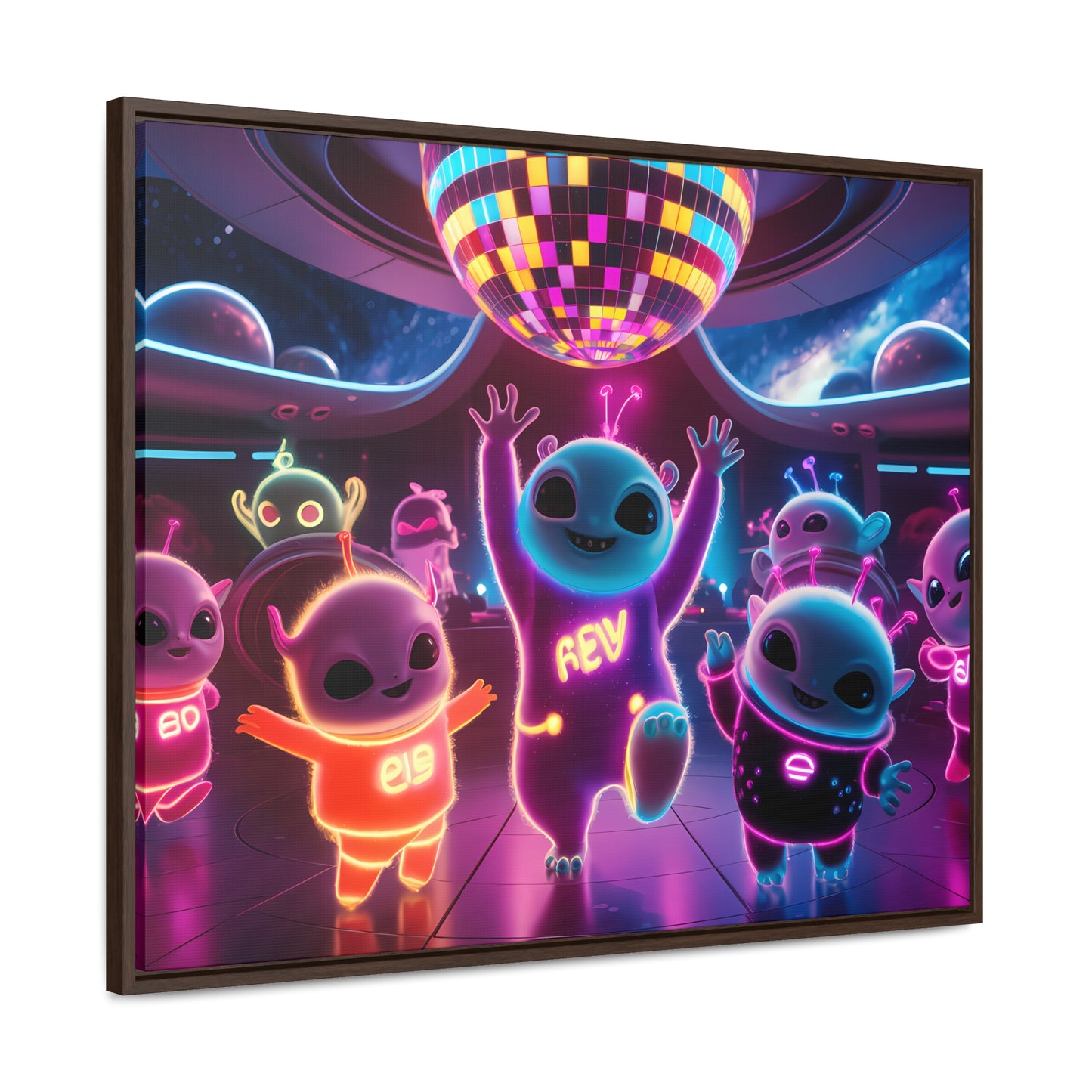 Intergalactic Neon Dance Party - Gallery Canvas Wraps, Horizontal Frame