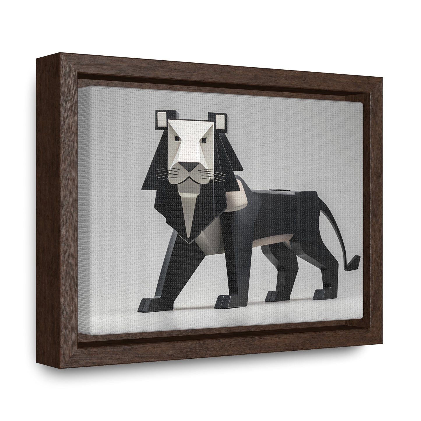 Regal Geometric Lion - Gallery Canvas Wraps, Horizontal Frame