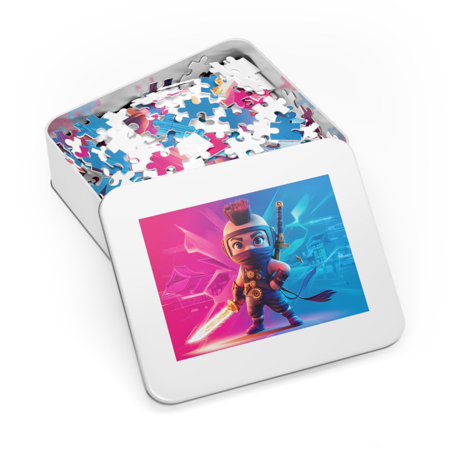 Cyberpunk Ninja: Neon Samurai - Jigsaw Puzzle (30, 110, 252, 500,1000-Piece)